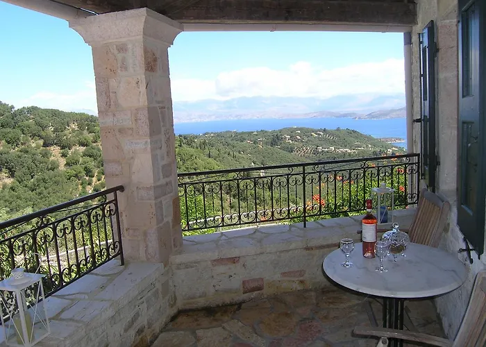 Traditional Stone Olympia Sea View Private Pool Villa Viggla