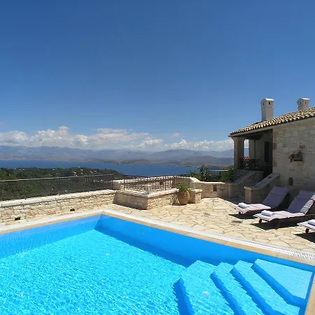 Traditional Stone Olympia Sea View Private Pool ヴィラ Víngla