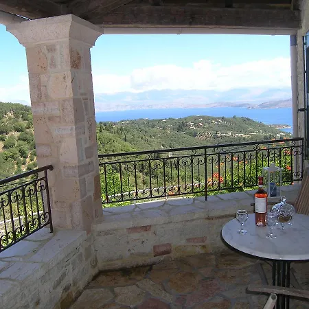 Traditional Stone Olympia Sea View Private Pool ヴィラ Víngla