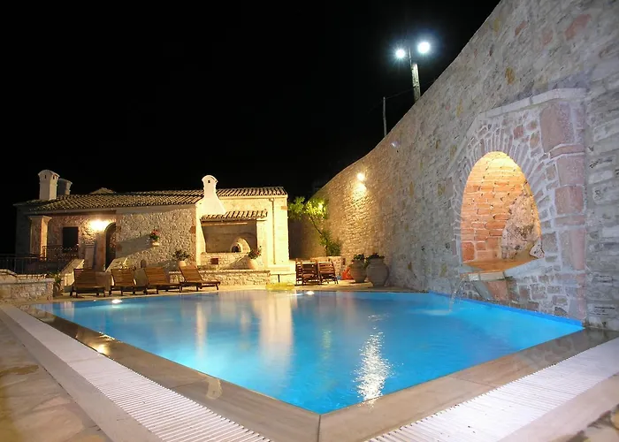 Traditional Stone Olympia Sea View Private Pool 빌라
